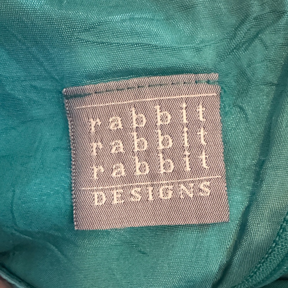 Rabbit Rabbit Rabbit Teal Fabric - Picture 2 of 3
